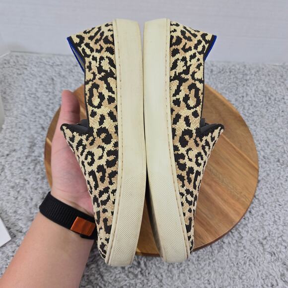 Rothy's The Original Slip On Sneaker Little Desert Cat Leopard Print Women 7 - Picture 9 of 15
